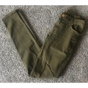 7 for All Mankind The Skinny Jeans in Olive Green